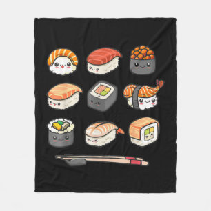 Cobertor De Velo Feliz anime Sushi Kawaii set Comida japonesa Lover