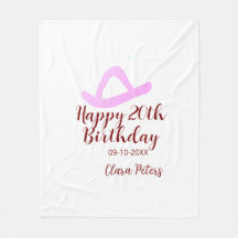 Feliz aniversário de 20 anos menina cowboy rosa da
