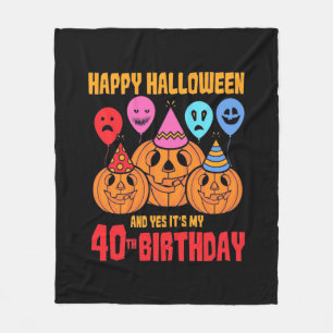 Cobertor De Velo Feliz aniversário de 40 anos de Halloween