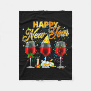 Cobertor De Velo Feliz Ano Novo 2026 Gles De Vinho Fogos De Artifíc