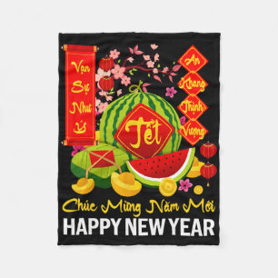 Cobertor De Velo Feliz Ano Novo Lunar Chuc Mung Nam Moi Vietnamita 