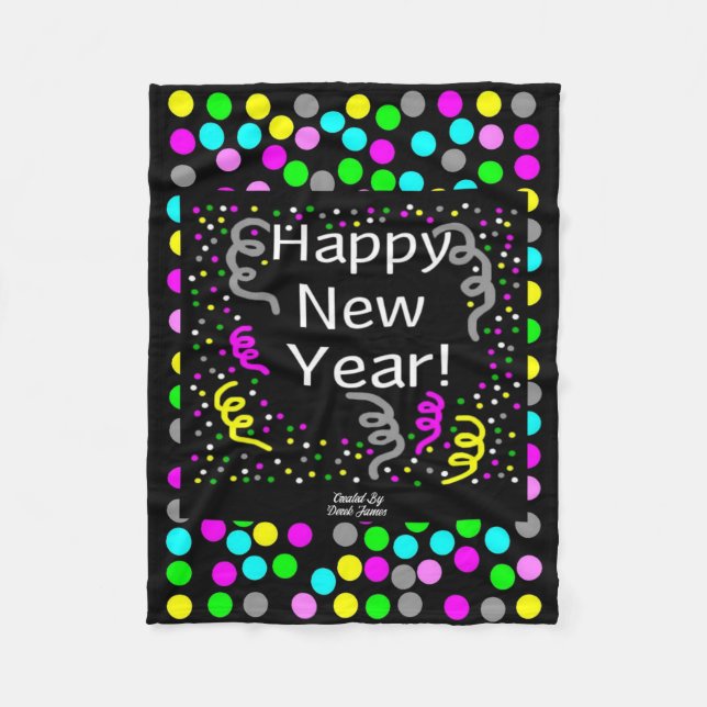 Cobertor De Velo Feliz ano novo saúda pequeno pedaço de papel (Frente)