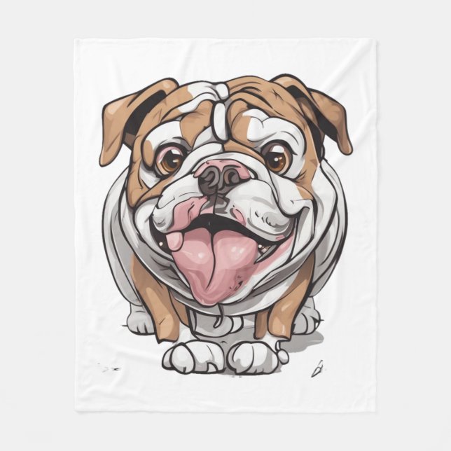 Cobertor De Velo Feliz Buldogue (Frente)