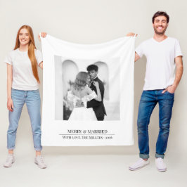 Cobertor De Velo Feliz & Casado - Natal Personalizado para Recém-Ca