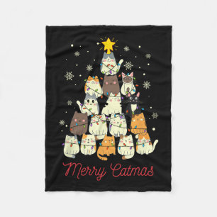 Cobertor De Velo Feliz Catmas Árvore de Natal do Gato