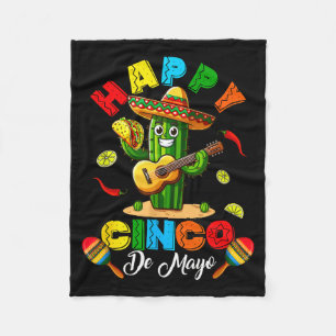 Cobertor De Velo Feliz cinco de mayo mexicano cacto sombrero tacoHa