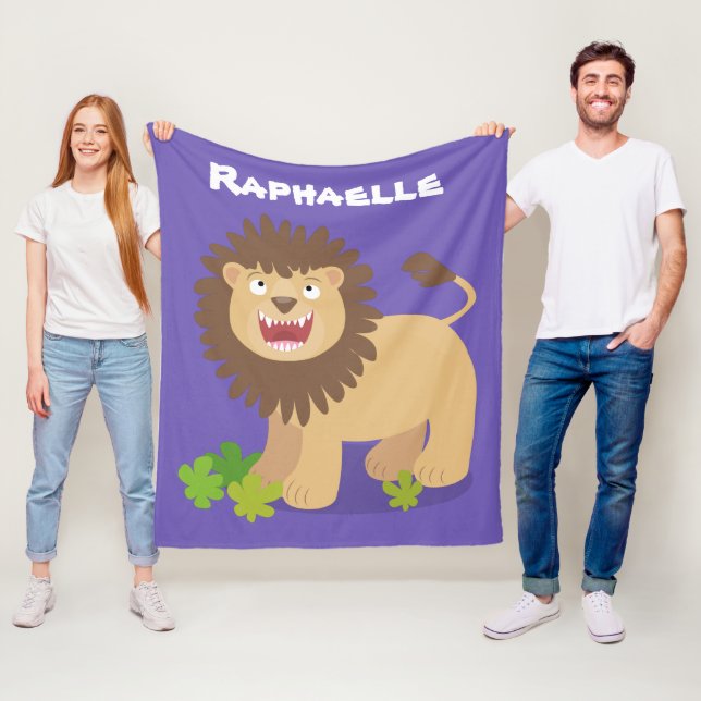Cobertor De Velo Feliz desenho animado de leão (In Situ)