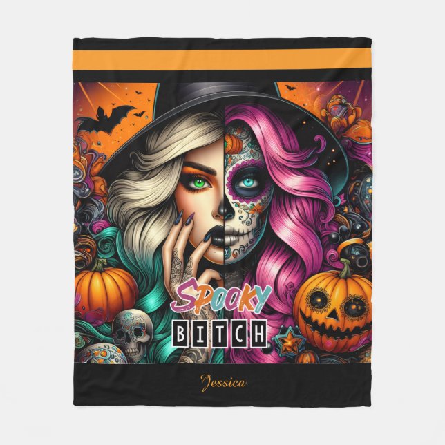 Cobertor De Velo Feliz Dia das Bruxas de Góticos (Frente)