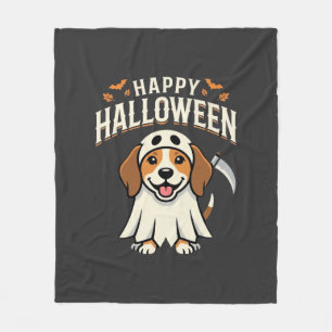 Cobertor De Velo Feliz Dia das Bruxas Design de Cachorro Beagle_1