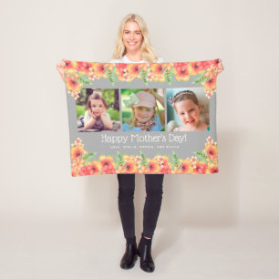 Cobertor De Velo Feliz Dia de as mães Floral  3 Fotos