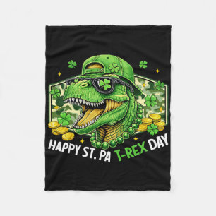Cobertor De Velo Feliz Dia de São Pat-rex Dinossauro Camo Dia de Sã