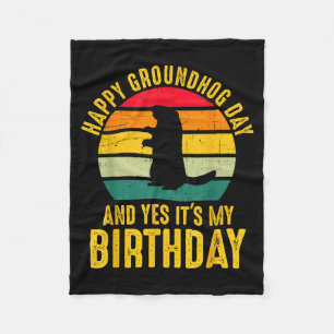 Cobertor De Velo Feliz Dia do Groundhog E Sim É Meu Aniversário Eng