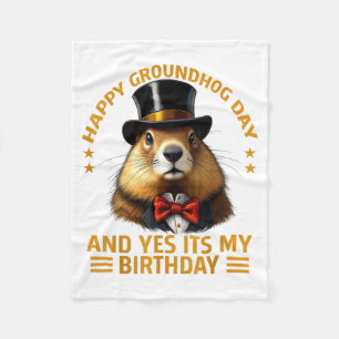 Cobertor De Velo Feliz Dia do Groundhog Sim É Meu Aniversário Groun