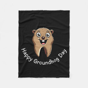 Cobertor De Velo Feliz Dia do Groundhog Vibrações Dentárias Fofas D