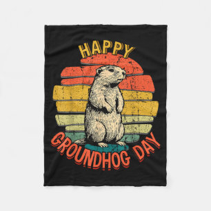 Cobertor De Velo Feliz Dia do Groundhog Vintage Engraçado Woodchuck