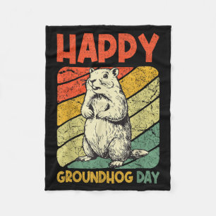 Cobertor De Velo Feliz Dia do Groundhog Vintage Engraçado Woodchuck