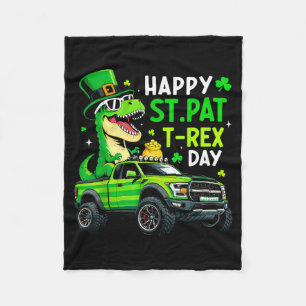 Cobertor De Velo Feliz dia st pat trex dinossauro para crianças men
