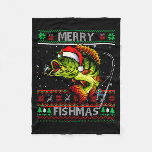 Cobertor De Velo Feliz Fishmas B Peixe Natal Feio Xmas