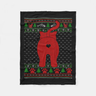 Cobertor De Velo Feliz Gato Feio Família De Suéter De Natal Corresp