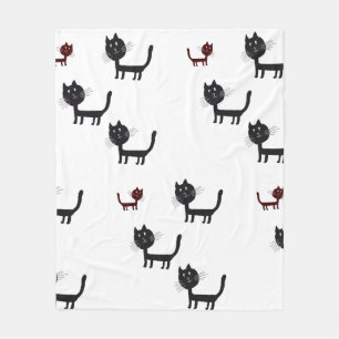 Cobertor De Velo Feliz Gats Art Fleece Blanket