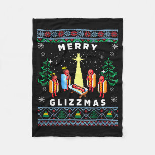 Cobertor De Velo Feliz Glizzmas Camiseta Engraçada Feia de Natal Gl