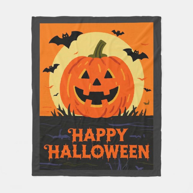Cobertor De Velo Feliz Halloween (Frente)