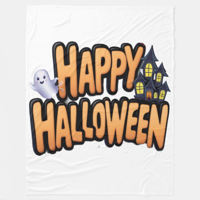 Cobertor De Velo Feliz Halloween  (Frente)