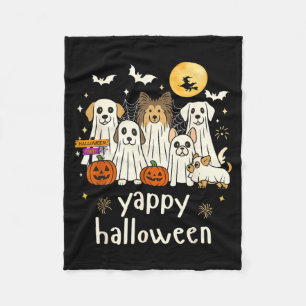 Cobertor De Velo Feliz Halloween Cachorro Divertido Fantasmas Hallo