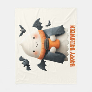 Cobertor De Velo Feliz Halloween - Cute Ghost Design
