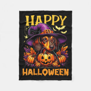 Cobertor De Velo Feliz Halloween Dachshund Pai do Cão Wiener Femini
