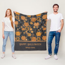 Feliz Halloween Outono Abóbora Nome da Família