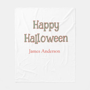 Cobertor De Velo Feliz halloween verde laranja pastel moderno trend