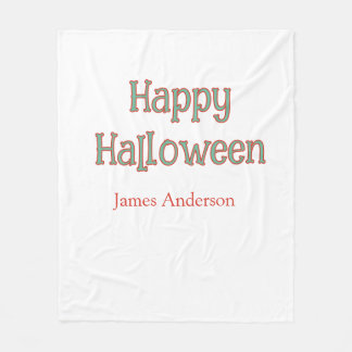 Cobertor De Velo Feliz halloween verde laranja pastel moderno trend