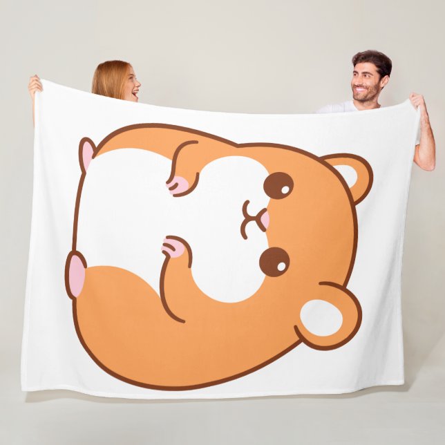 Cobertor De Velo Feliz Hamster Fleece Blanket (In Situ)