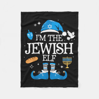 Cobertor De Velo Feliz Hanukkah Família de Elfos Judeus Grupo Natal