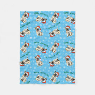 Cobertor De Velo Feliz Howlidays Norueguês Elkhound Fleece Blanket