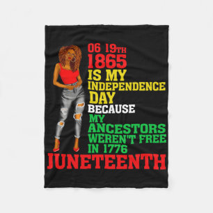 Cobertor De Velo Feliz Juneteenth É Meu Dia Da Independência Preto 