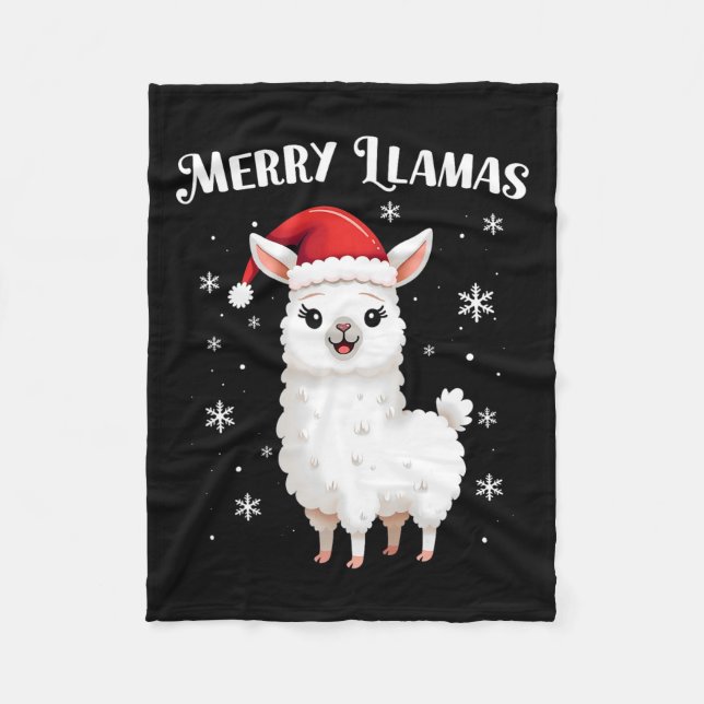 Cobertor De Velo Feliz Lhamas Natal engraçado Férias animais Llama (Frente)