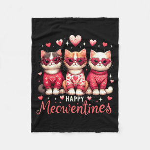 Cobertor De Velo Feliz Meowentines Engraçado Fofo Dia dos Namorados