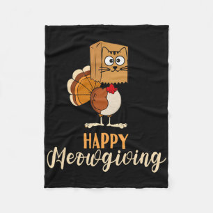 Cobertor De Velo Feliz Meowning Engraçado Ação de Graças outono Ca