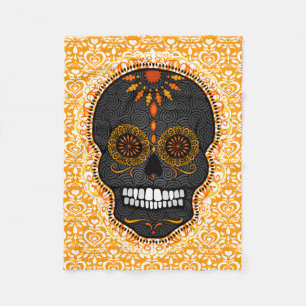 Cobertor De Velo Feliz Muertos - teste padrão festivo do crânio d