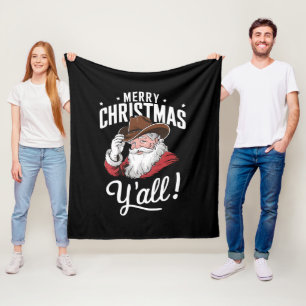 Cobertor De Velo Feliz Natal a Todos Cowboy Country Papai Noel