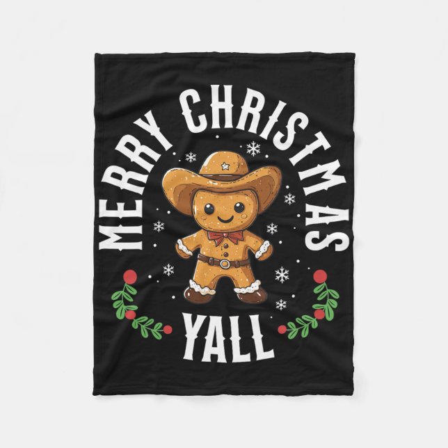Cobertor De Velo Feliz Natal a todos Gingerbread Cowboy Como vai Oe (Frente)