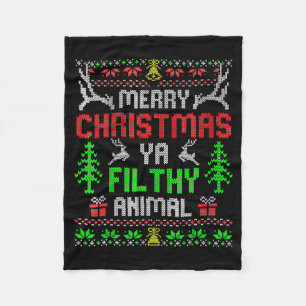 Cobertor De Velo Feliz Natal Animal Imundo Ya Xmas Família Pijama