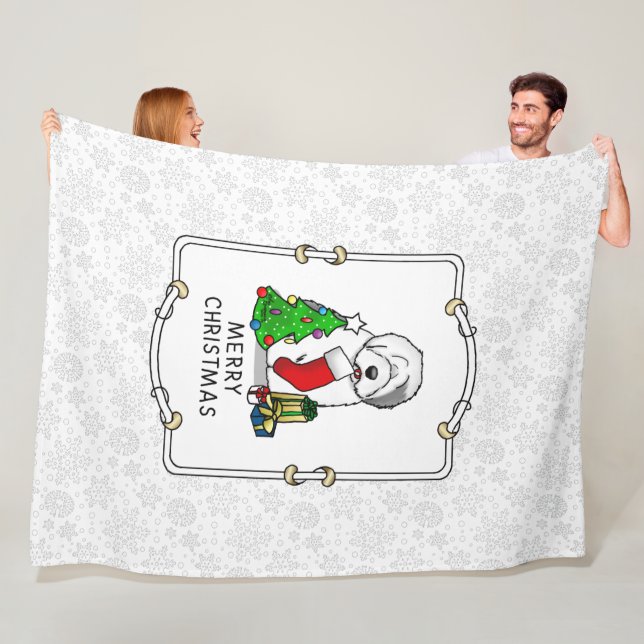 Cobertor De Velo Feliz Natal Árvore 2 Antiga Cinza de Ovino Inglês  (In Situ)