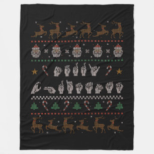 Cobertor De Velo Feliz Natal - ASL American Sign Language II