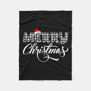 Cobertor De Velo Feliz Natal Buffalo Black E White Xadrez Para