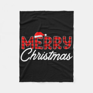 Cobertor De Velo Feliz Natal Buffalo Xadrez Vermelho Chapéu do Papa