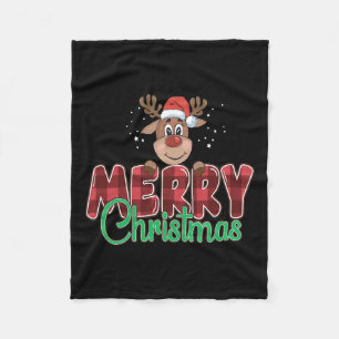 Cobertor De Velo Feliz Natal Buffalo Xadrez Vermelho Papais noeis R