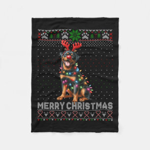 Cobertor De Velo Feliz Natal Cachorro Rottweiler Cachorro Feio